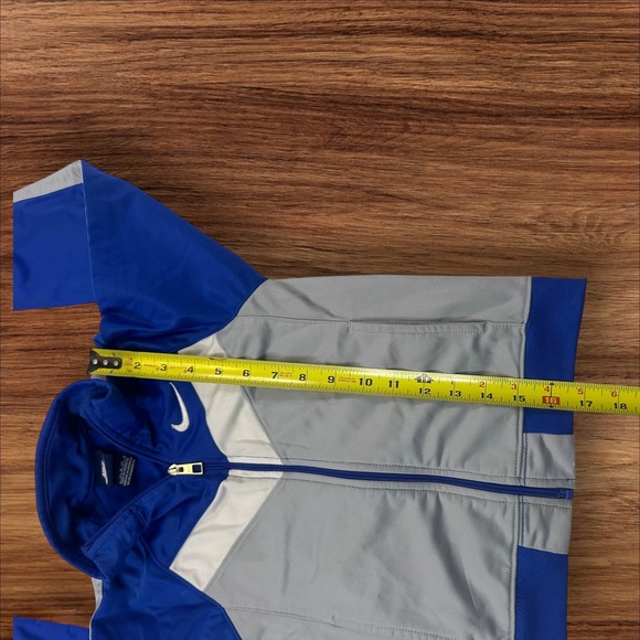 Vintage Nike Track Jacket Full Zip Athletic Royal Blue Gray Kids Size 6 - Picture 5 of 6